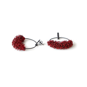 Liquens earrings - red