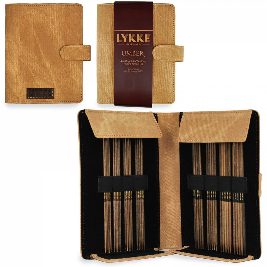 Lykke Naturale - 3.5 Interchangeable Knitting Needle Set Tan Denim