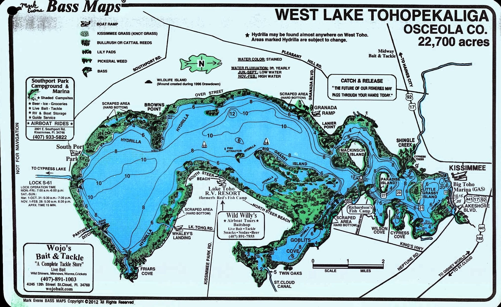 West Lake Toho Map of the Lake