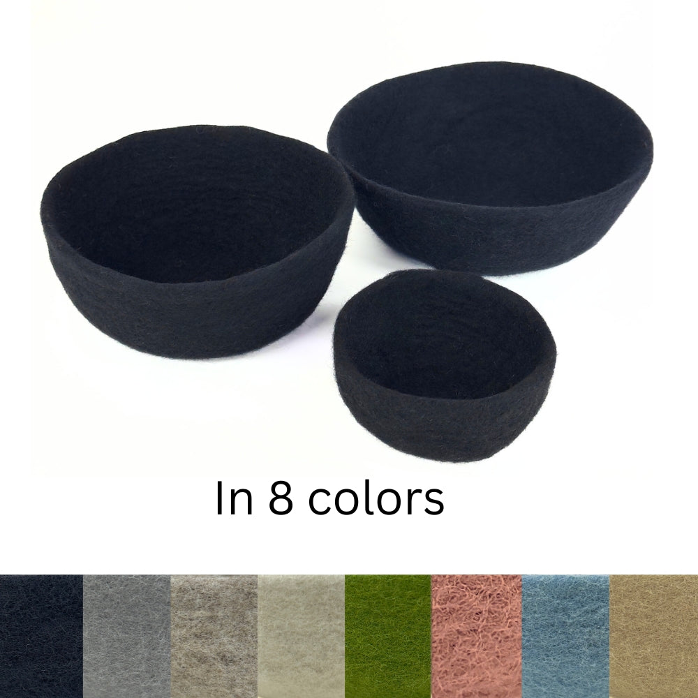 Humble Hilo Handmade Felt Bowls Set of 3