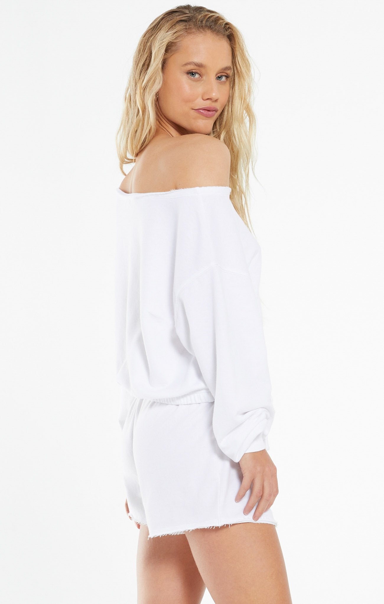 Z Supply Zoe Off The Shoulder | White | Sweatshirts | $64