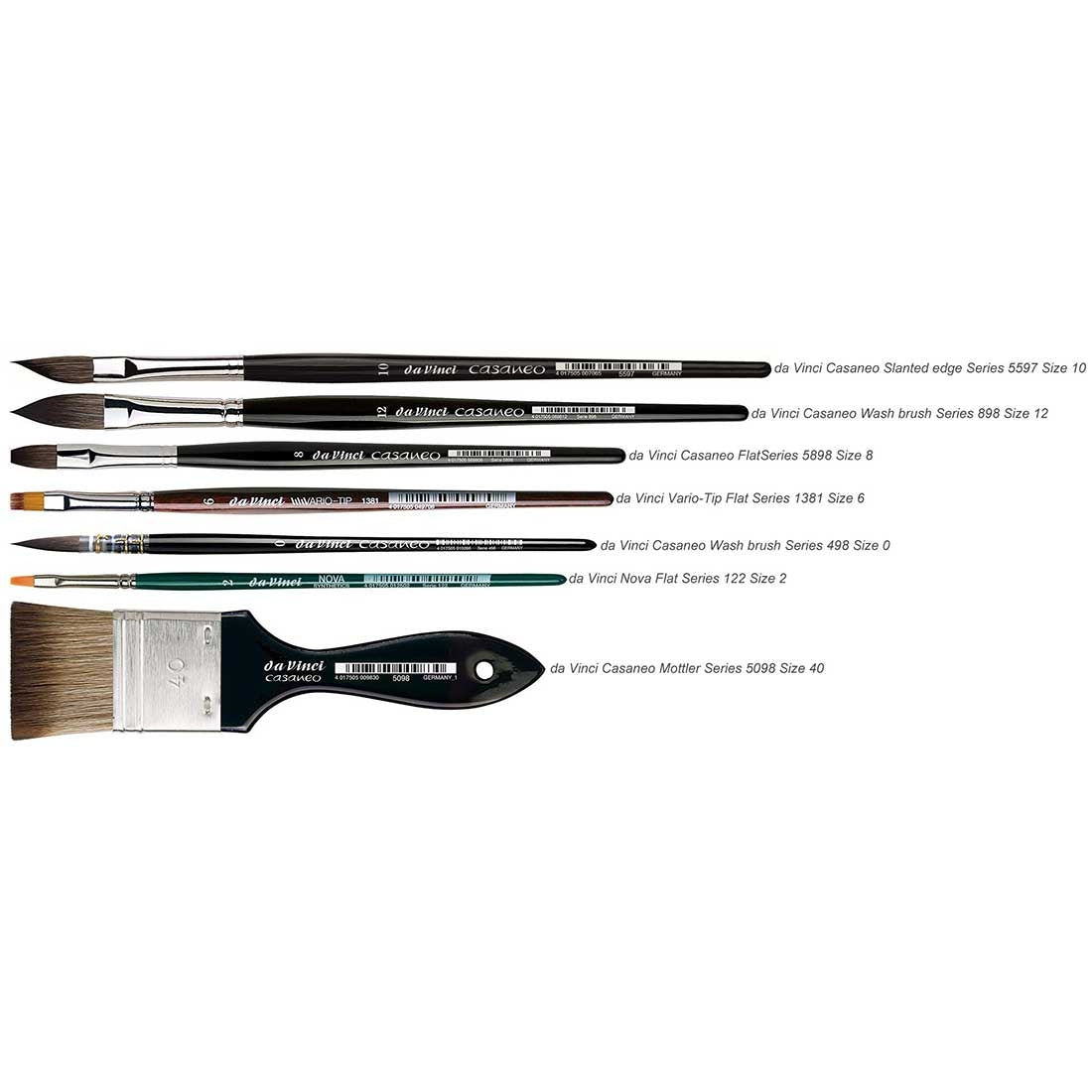 Da Vinci Brushes 5898 Casaneo Flat Sizes 24 Artist Brush, New
