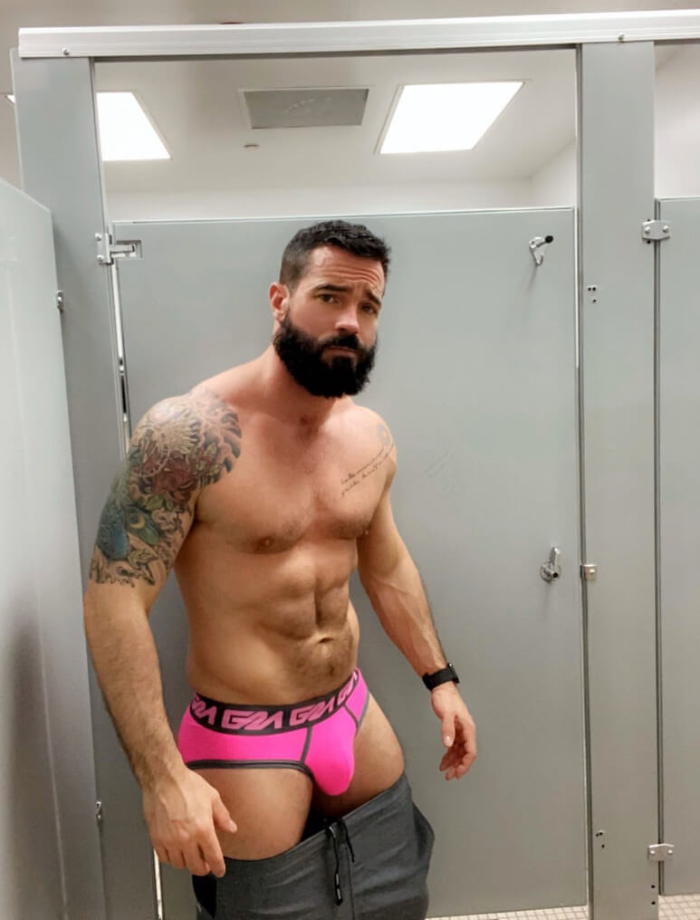 Bathroom selfie men underwear