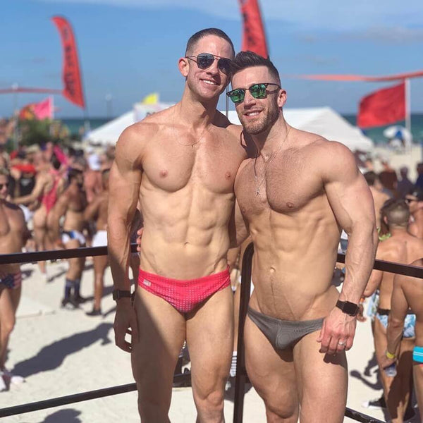 gay swimwear Beach Selfies models