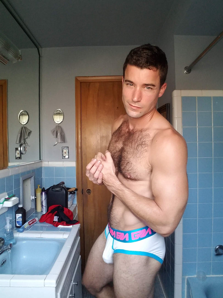 Bathroom selfie men underwear