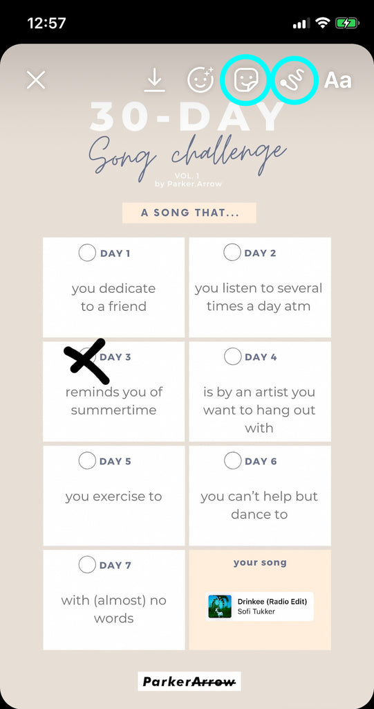 30-Day Song Challenge Template | Instagram Story Game#N#– Parker Arrow