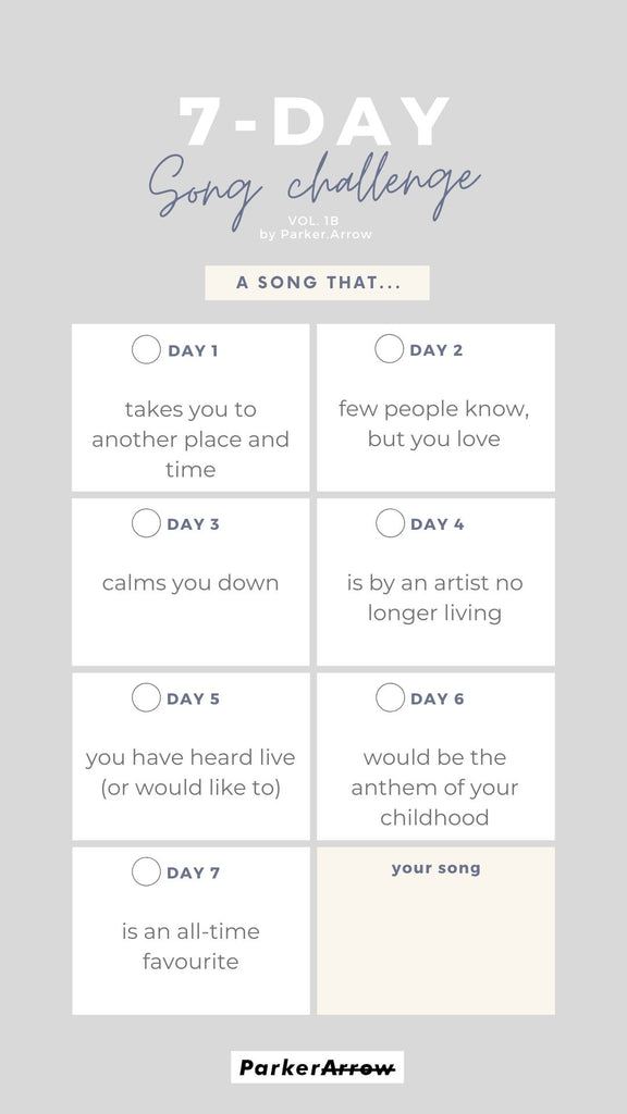 30-Day Song Challenge Template | Instagram Story Game#N#– Parker Arrow