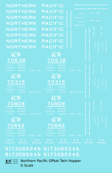 Champ Decals HO Scale PH-141: Northern Pacific NP Passenger Car 12-1