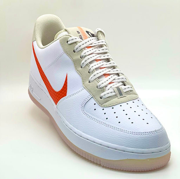white air force 1 with orange swoosh