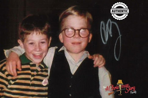 A Christmas Story, Flick and Ralphie behind the scenes, autograph, Scott Schwartz, Peter Billingsley, a christmas story family