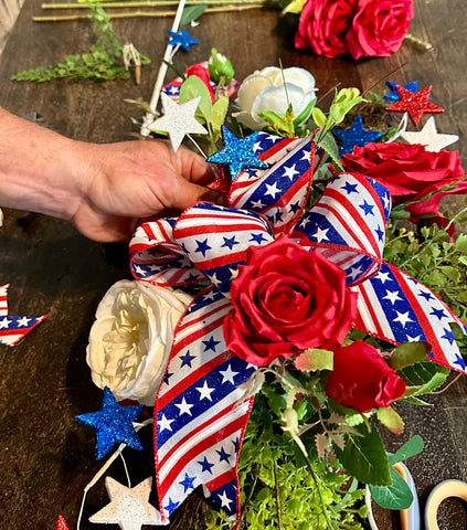 🇺🇸 FUN & EASY DIY Patriotic Ribbon Cross Decor