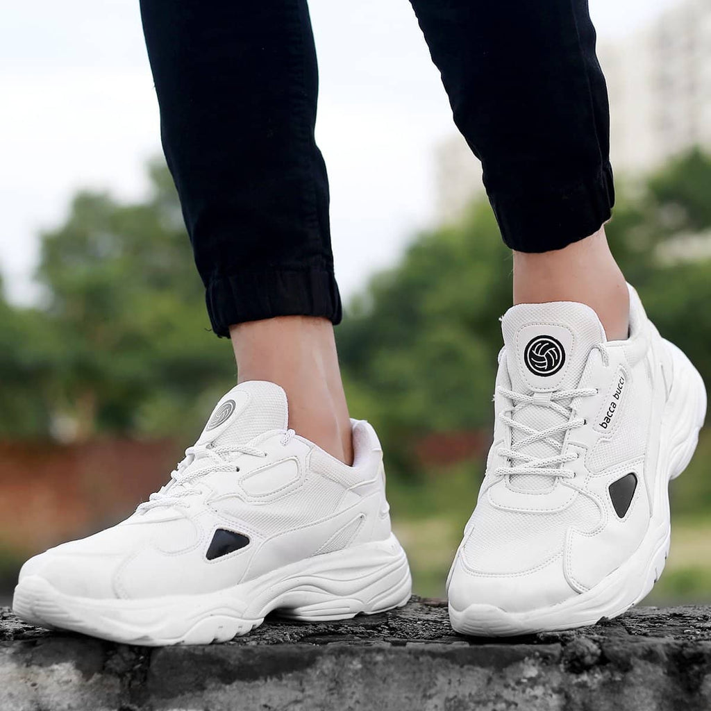 Chunky White Sneakers | Disruptor Fashion Sports Shoes | Bacca Bucci