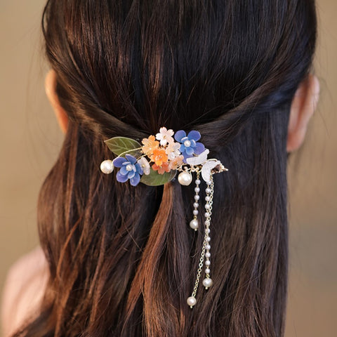 Pentas Star Garden  Butterfly Hair Clip real flower jewelry