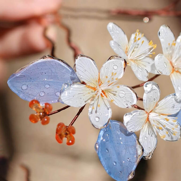 Jasmine Flower Red Hawnthorn Hair Clip