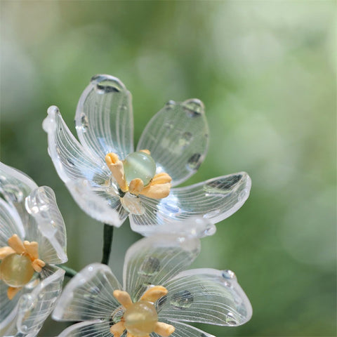 *My Rain Garden* Diphylleia Skeleton Flower Hair Pin real flower jewelry