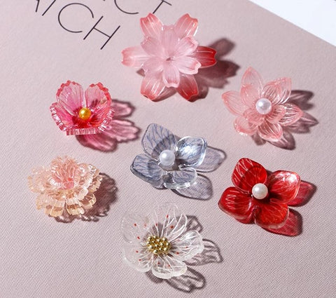 Creating acrylic flower jewelry with shrinkable polymer sheets