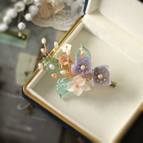 hydrangea flower hair pin