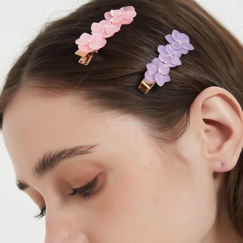 Three Tone Hydrangea Flowers Hair Clip (3-pc Set) real flower jewelry