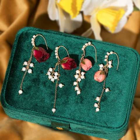 Blossom Signature Rose Earrings Set (2-pc Set) real flower jewelry