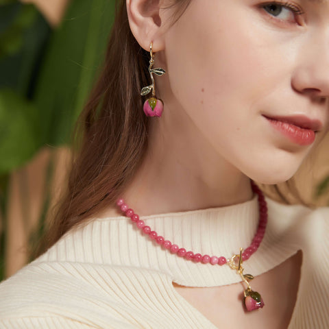 real rose gold flower earrings, real rose earrings, real flower earrings, real flower jewelry