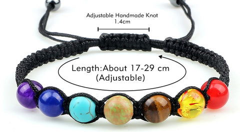 Big Bead 7 Chakra & Reiki Natural Stone Bracelet Round Beads