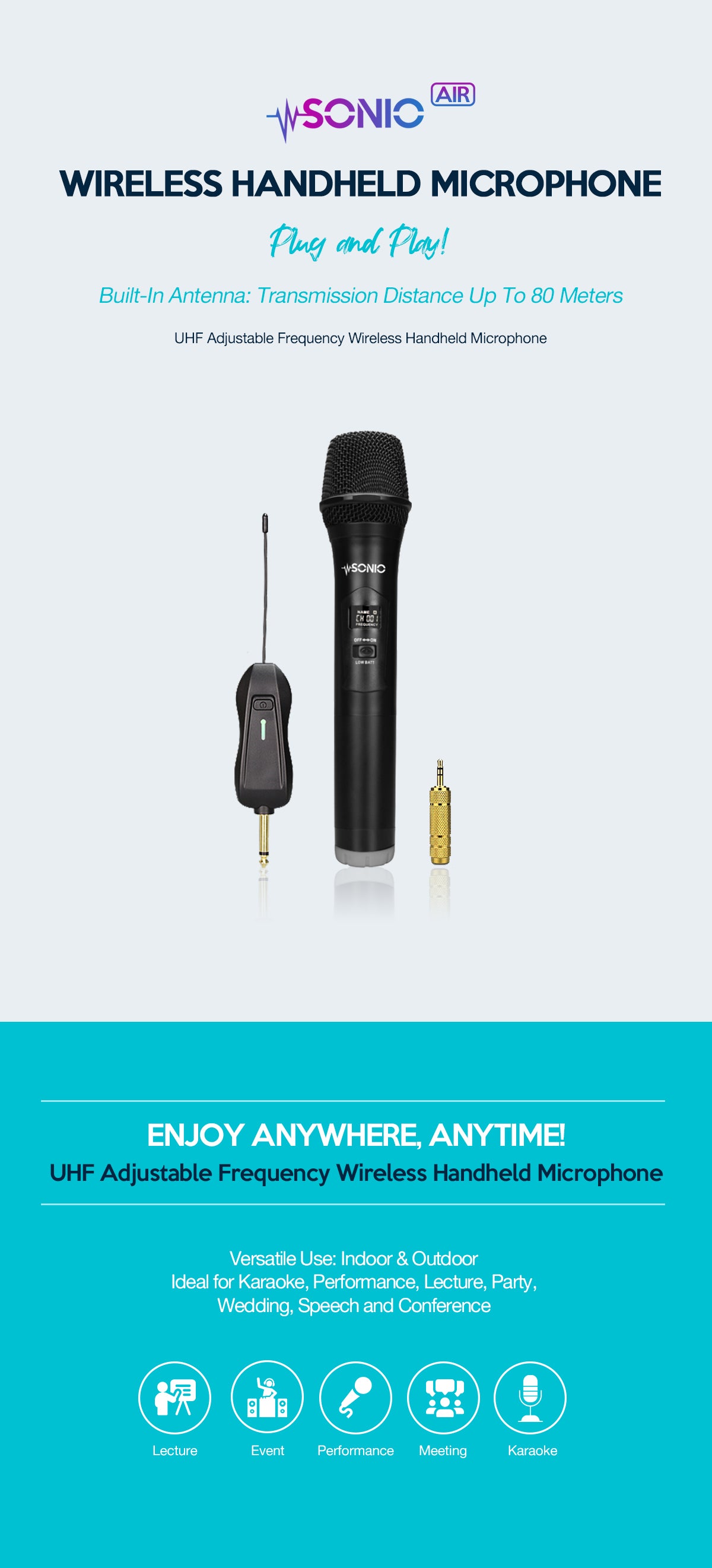 UFH Wireless Handheld Karaoke Microphone SONIO AIR