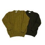 No:KW-0002 | Name:5G 3ply Cable Crew Neck Heavy | Color:Harvest/Chestnut | Size:36/38/40【KERRY WOOLLEN MILLS_ケリーウーレンミルズ】