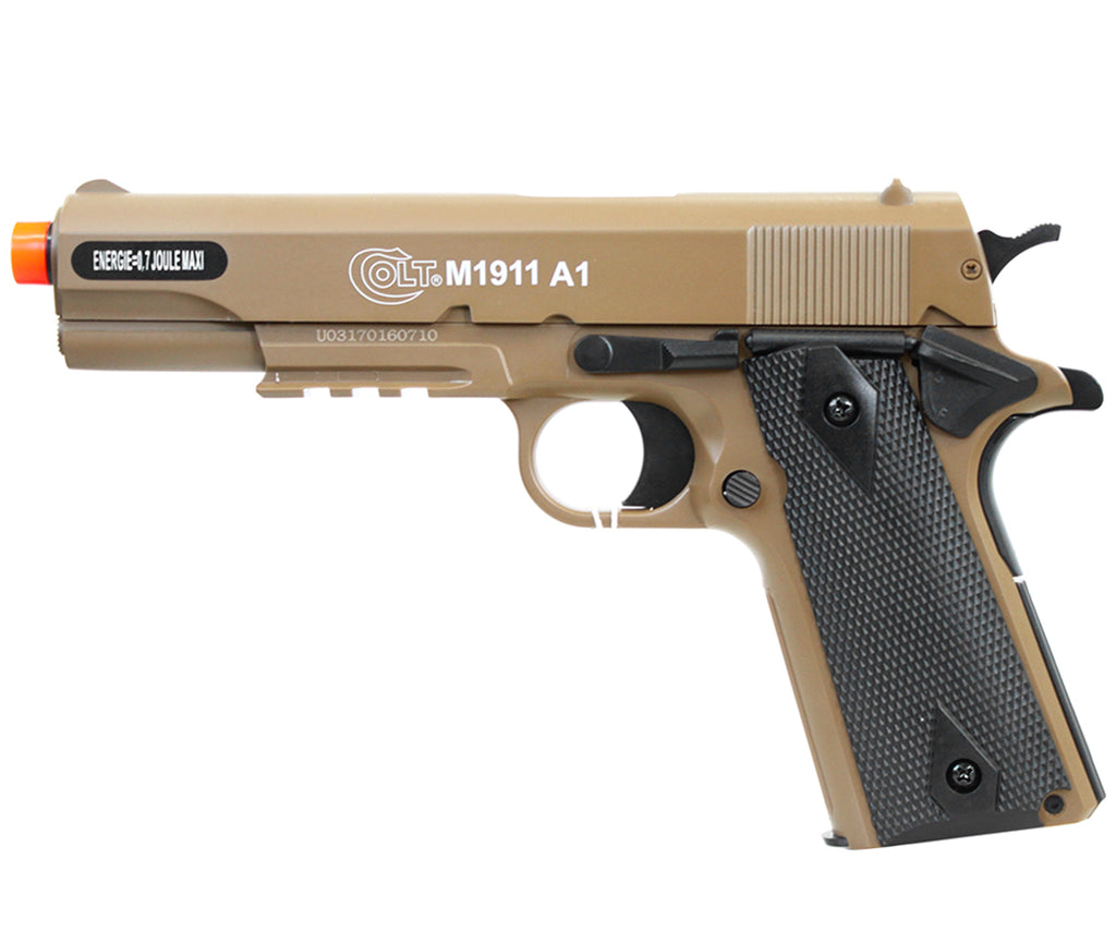 Cybergun Colt M1911 A1 Spring Airsoft Pistol W Metal Tan 8181