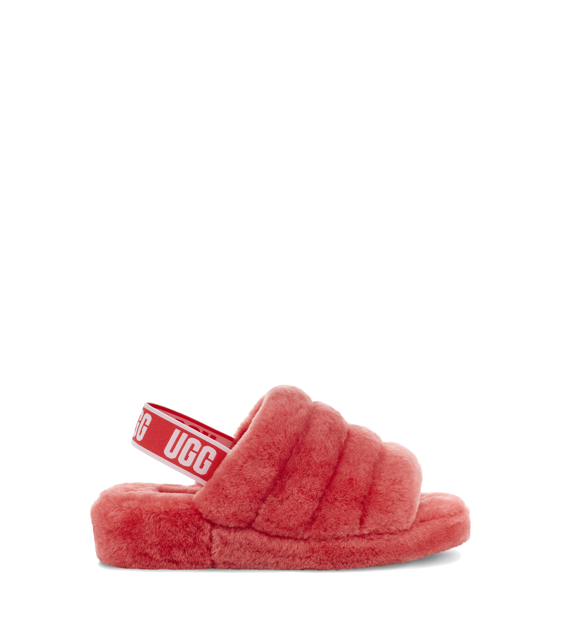 neon coral ugg slides