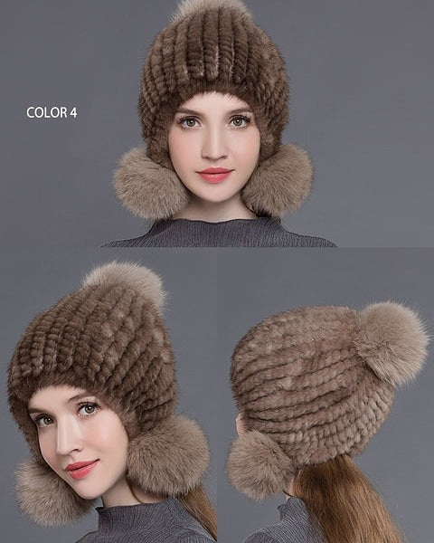 knitted fur hat