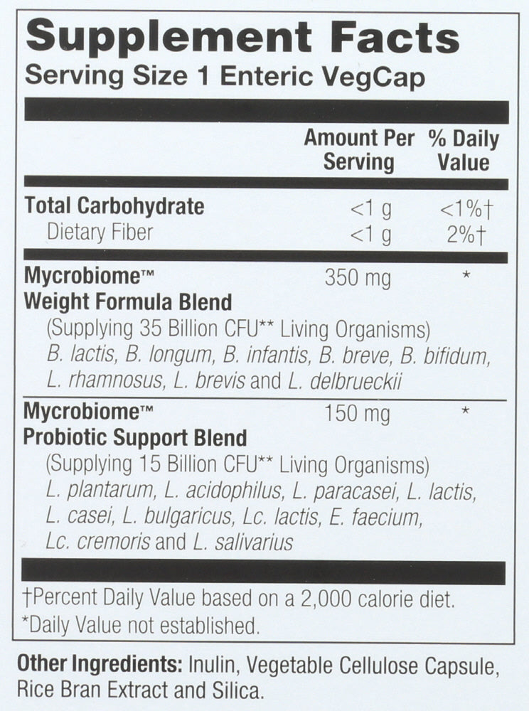 Solaray Mycrobiome Probiotic Weight Formula 30 Veg Caps Just Food Co Op