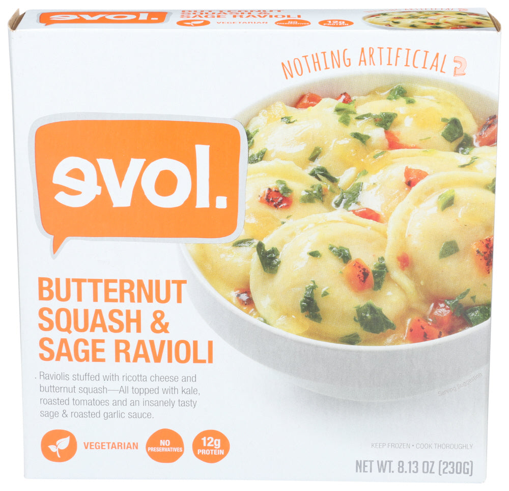 Evol Butternut Squash And Sage Ravioli 8 13 Oz Just Food Co Op