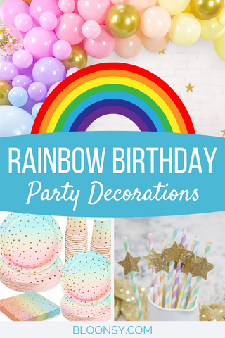 Rainbow Birthday Party Collection Rainbow Party Happy Birthday Banner Rainbow  Party Decoration Rainbow Balloons 