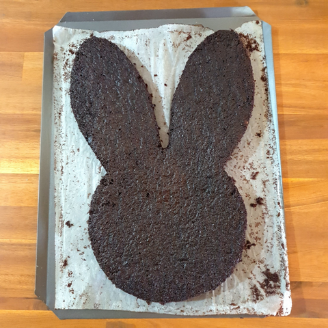 Bunny face cake cutout