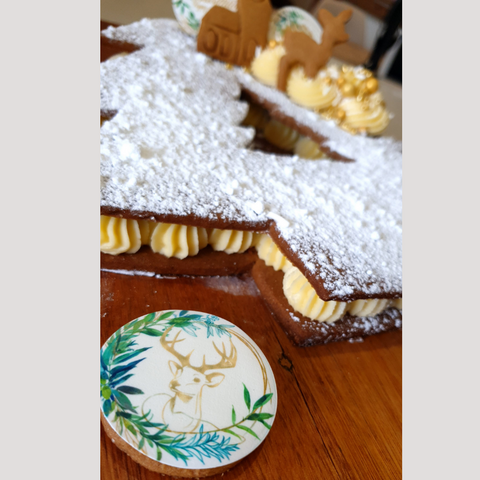 Image of Close Up of Gingerbread Cookie Cake