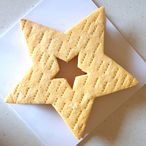 Image of shortbread ice cream sandwich in large star shape