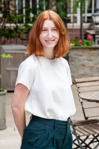 Hannah Boston , social worker at Ronald McDonald House New York, poses for picture