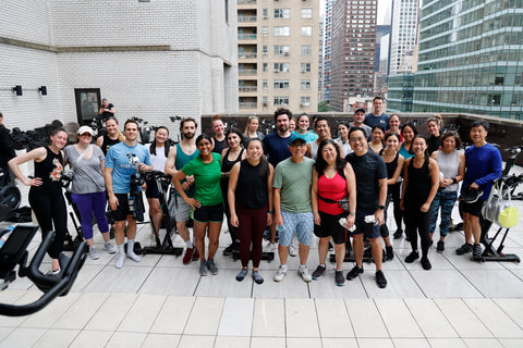Volunteer Kelly Chu created Sweat for Support pictured here with all the members of the class.  This fundraiser benefitted Ronald McDonald House New York