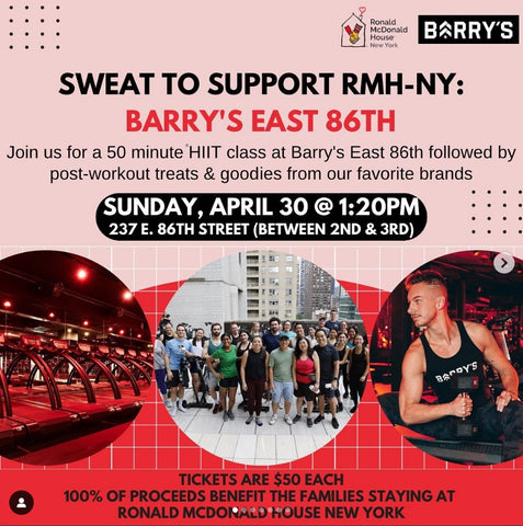 Sweat to Support Fundraiser for Ronald McDonald House New York Ad