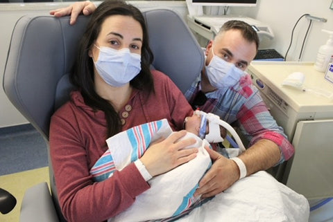 justin luca and mom in NICU hospital - Ronald McDonald House New York