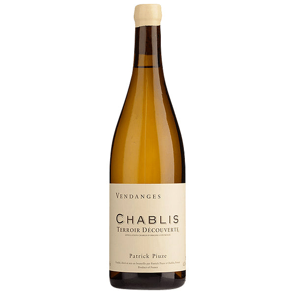 
            
                Load image into Gallery viewer, Patrick Piuze, Chablis Terroir de Decouverte White wine bottle with wax seal top and white minimalist label
            
        