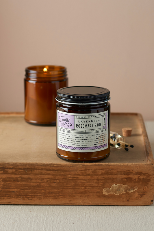 Lavender + Rosemary Sage Candle Jar