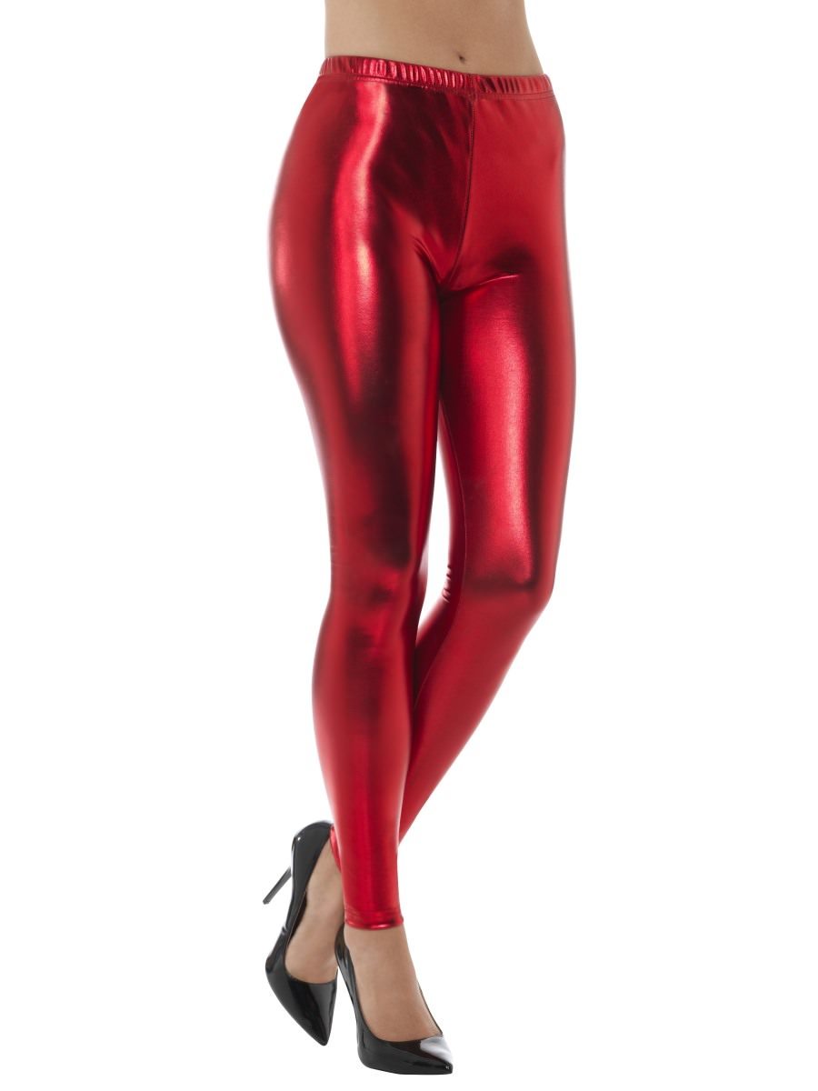 Red shiny latex leggings - Latex Magic