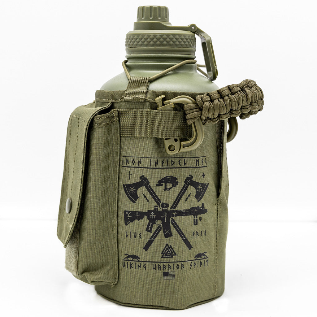 Iron Infidel Insulated Stainless Steel Battle Bottle With Sleeve Overl –  Robidoux Inc