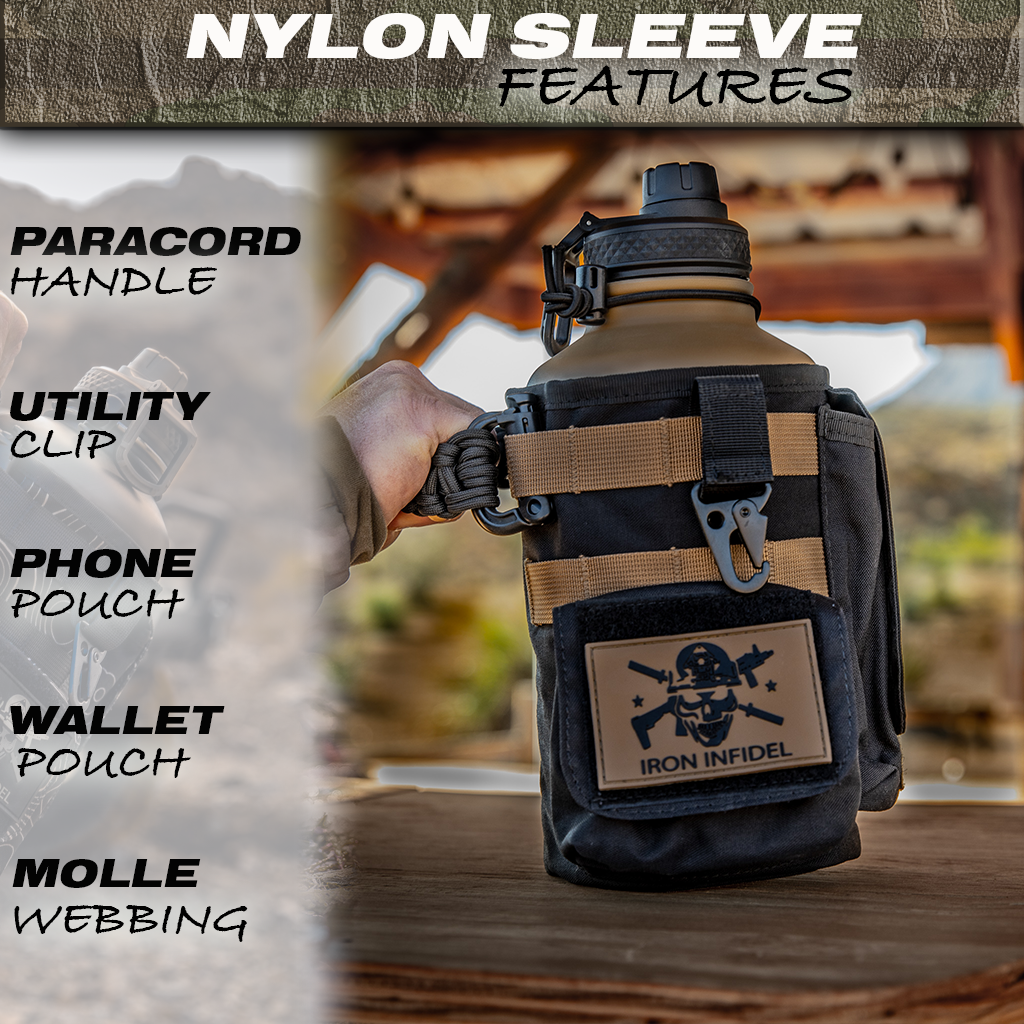 Battle Bottle Sleeve by Iron Infidel- Black B