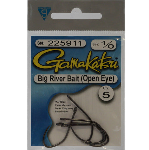Gamakatsu Big River Bait Open Eye (Siwash) Hook - Size 3/0 — Ted's