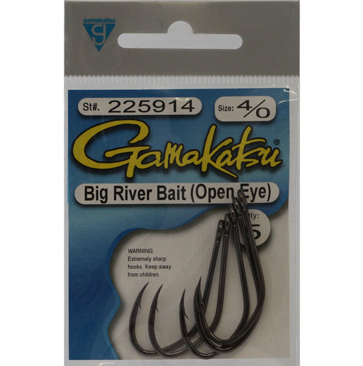 Gamakatsu Big River Bait Open Eye (Siwash) Hook - Size 1/0 — Ted's