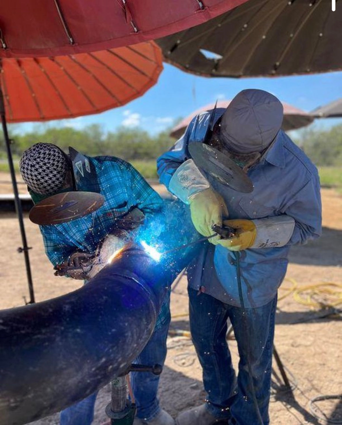 Finer Pipeliner Leather Welding Hood Chopped Top