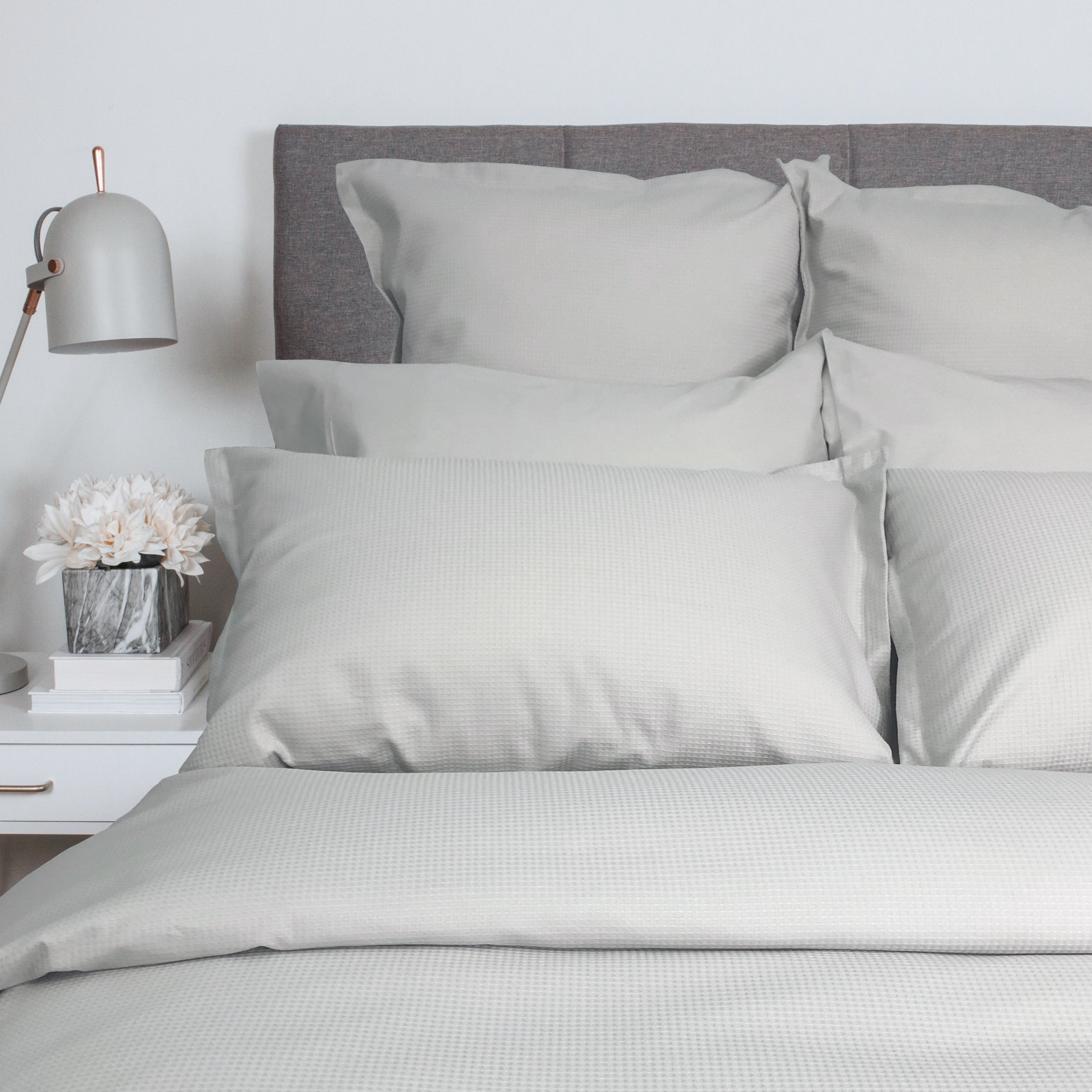 white company waffle bedding