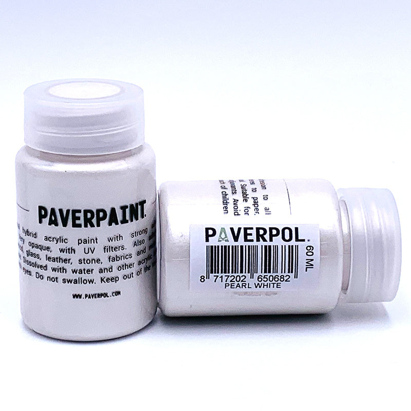Paverpaint Acrylic Metallic Paint - Pearl White - 60ml